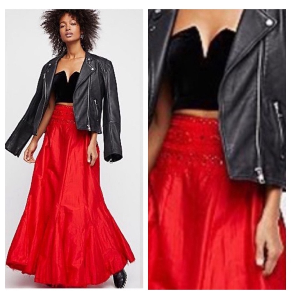 Free People Red Skirt NWT